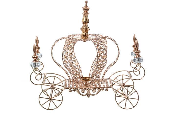 19" X 18" Cinderella Cart W/bead/crystal Gold