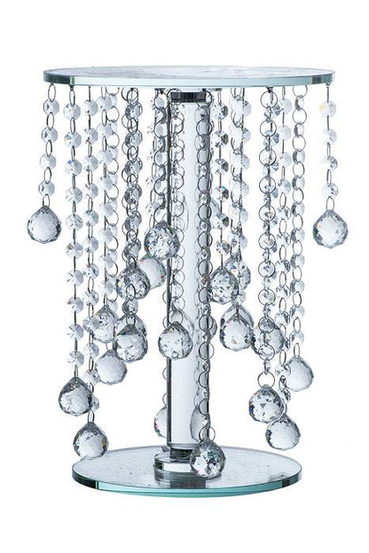 10" X 14" Round Crystal Bead Cake Stand Clear
