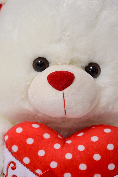 16&quot; Bear with Heart White/Red