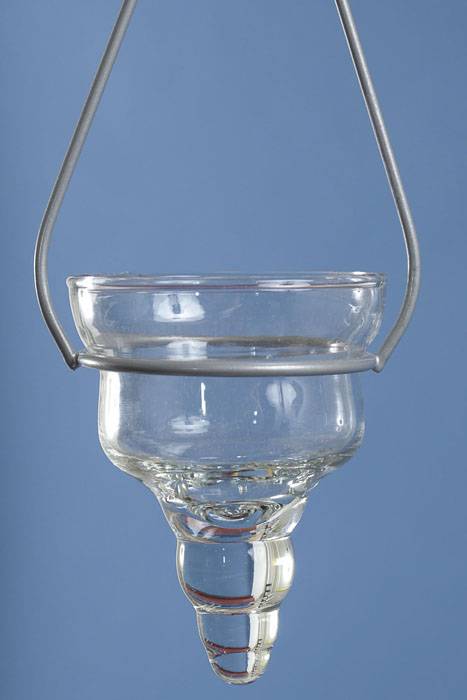 8&quot; Metal Rack W/ Glass Cup Hanger Clear