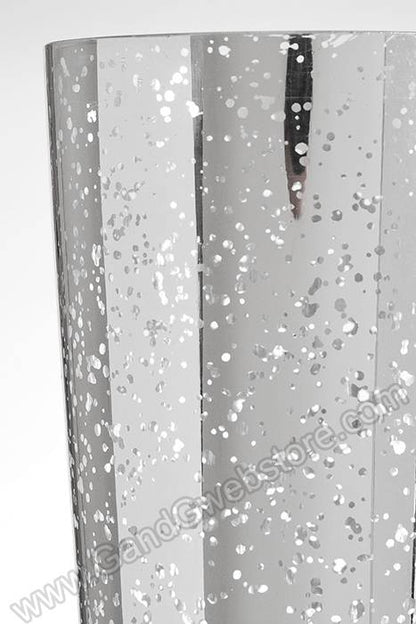 30.5" Trumpet Mercury Glass Vase Silver