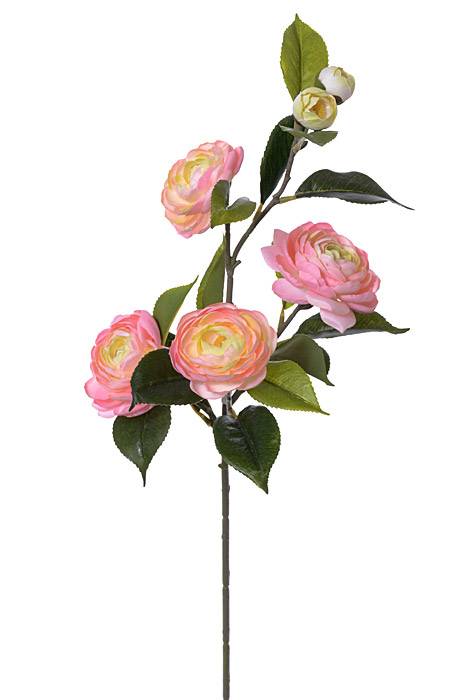 29.5" Silk Camellia Spray Peach/pink