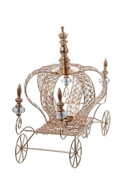 19" X 18" Cinderella Cart W/bead/crystal Gold