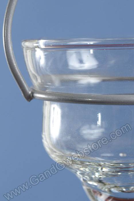 8&quot; Metal Rack W/ Glass Cup Hanger Clear