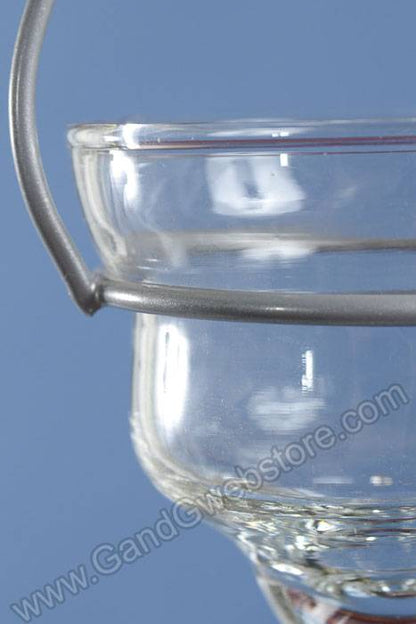 8&quot; Metal Rack W/ Glass Cup Hanger Clear