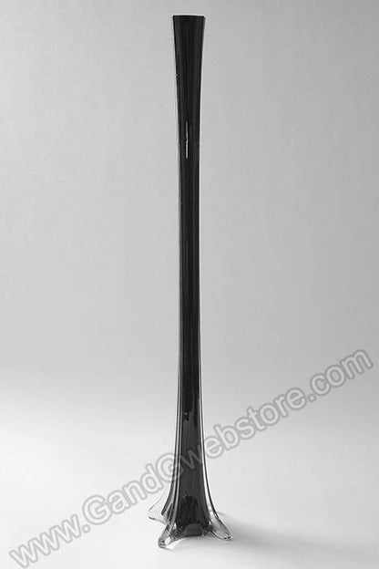 28" Eiffel Tower Glass Vase Black