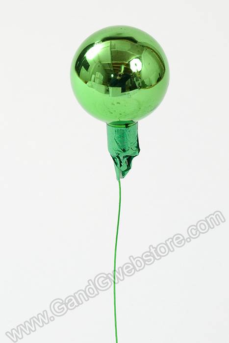 40mm Gloss Glass Ball Ornament Green Pkg/48