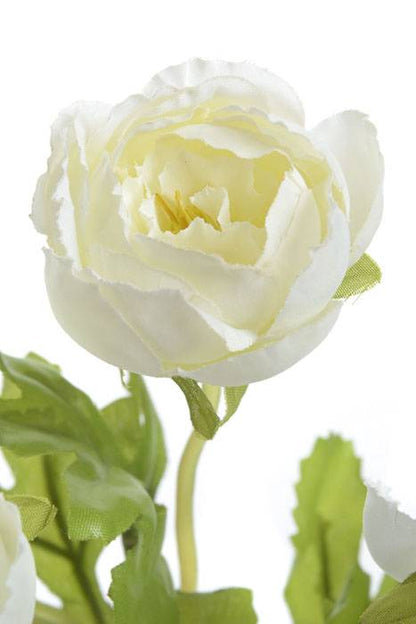 12" Silk Ranunculus Spray Bundle X6 Cream