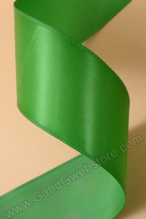 2-1/4" X 10yds Wired Satin Ribbon Emerald