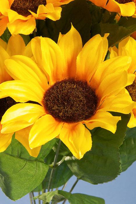 19" Satin Sunflower Bush Yellow
