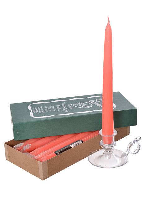 10" Patrician Taper Candle Coral Pkg/12