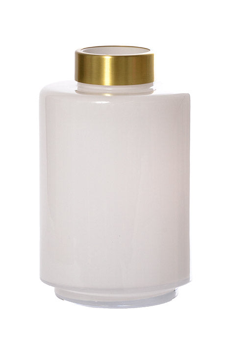 6.5" X 10" Glass Vase White