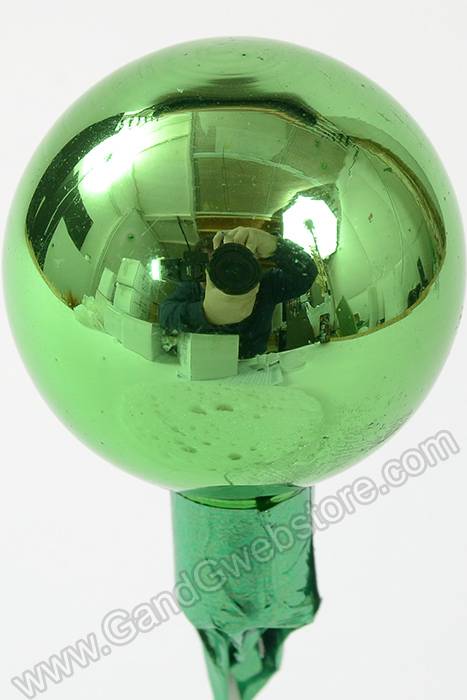 40mm Gloss Glass Ball Ornament Green Pkg/48