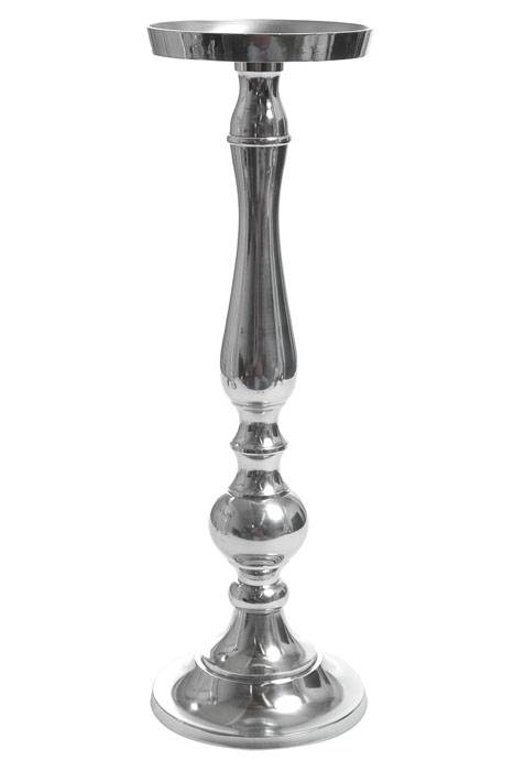 15.5&quot; Aluminum Candle Holder Silver