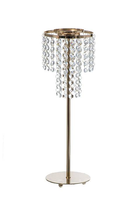 17&quot; Metal Candle Holder Stand W/beads Gold