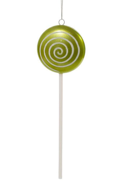 10.5" Plastic Lollipop W/glitter Lime Greeen