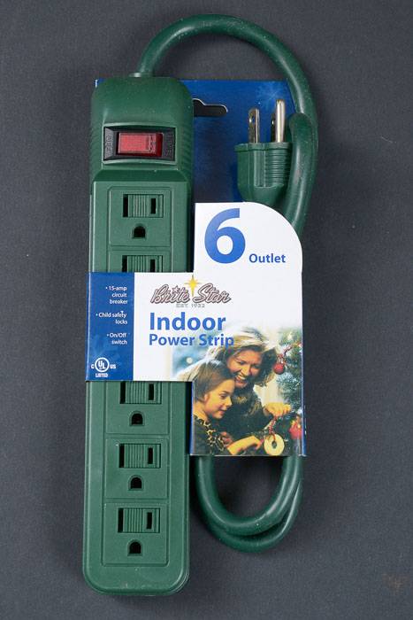 6 Outlet Power Strip Green