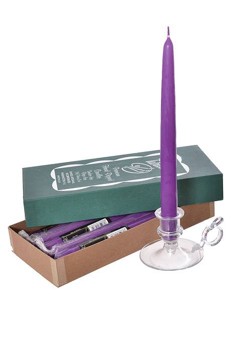 10" Patrician Taper Lavender Box/12