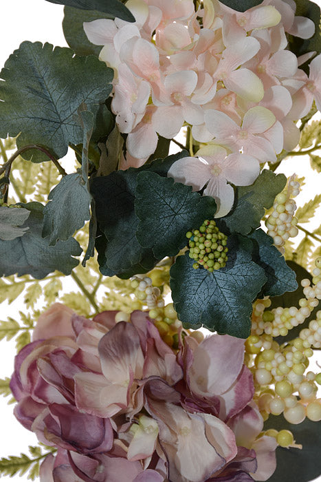28" Silk Hydrangea Berry Spray Mauve