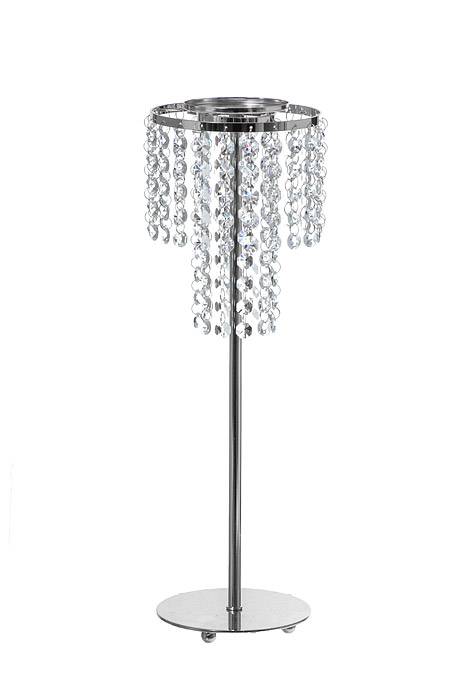 17&quot; Metal Candle Holder Stand W/beads Silver