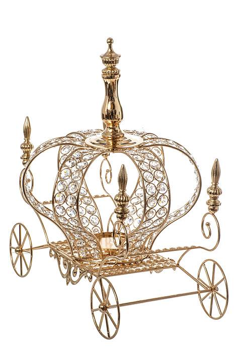 19" X 18" Cinderella Cart W/bead Gold