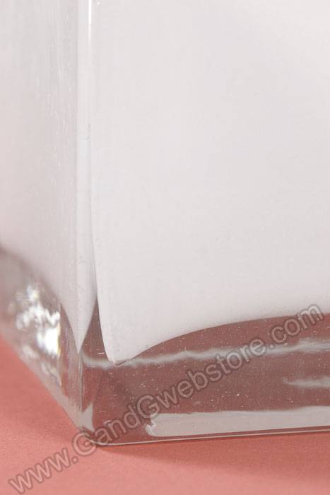 4" Cube Glass Vase White