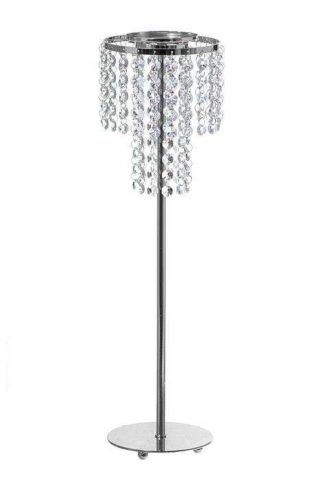 21&quot; Metal Candle Holder Stand W/beads Silver