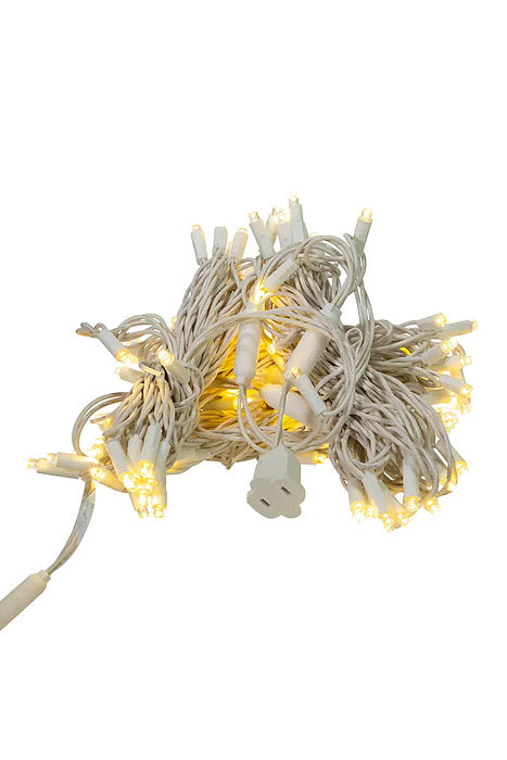 50Ft 100 Light Led With White Wire Warm White
