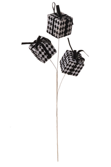 31" Gift Box Spray Black/White