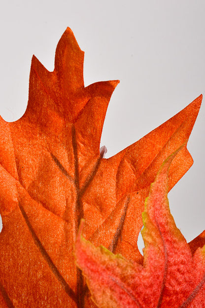 16" Artificial Pumpkin Cone Maple Spray Orange/Green