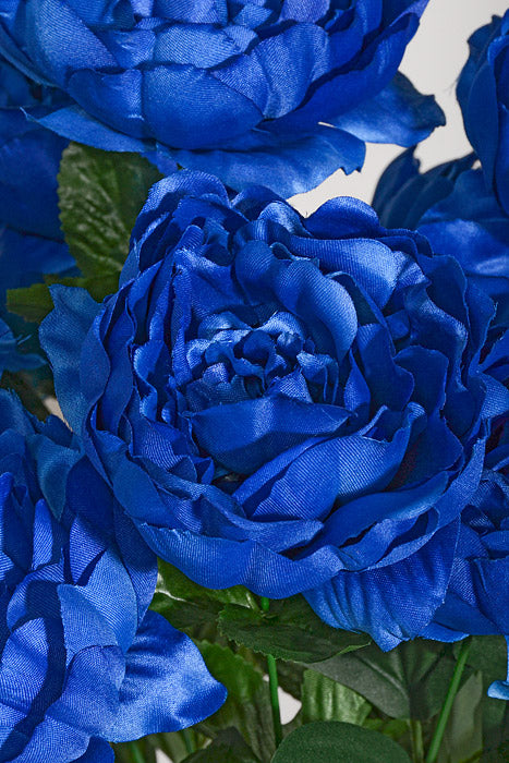 20" Silk Peony Bush Royal Blue