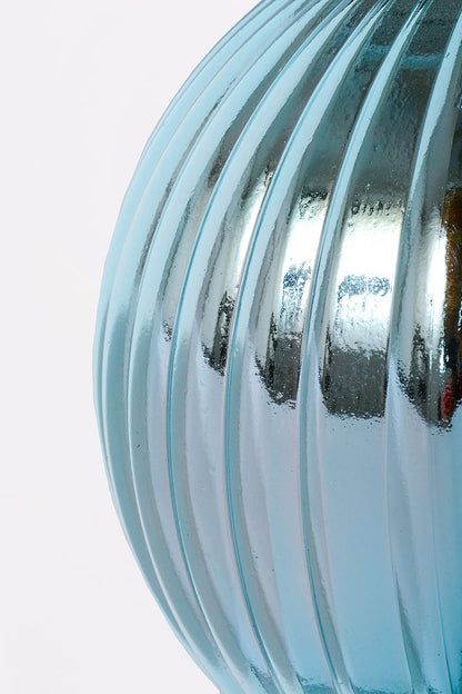 250Mm Shiny Pumpkin Ball Ornament Light Blue