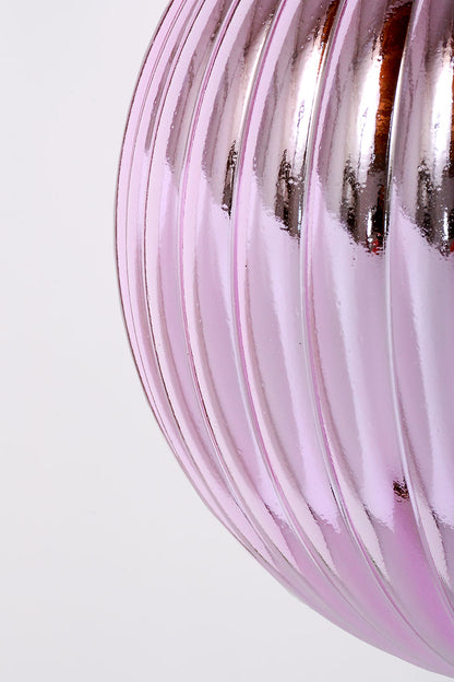 250MM Shiny Pumpkin Ball Ornament Light Pink