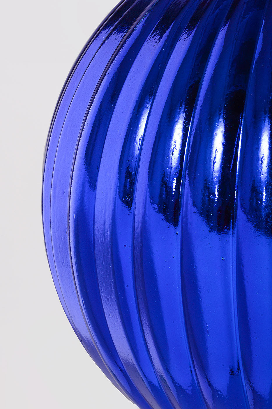250Mm Shiny Pumpkin Ball Ornament Royal Blue