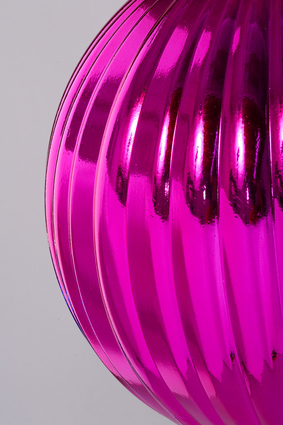 250Mm Shiny Pumpkin Ball Ornament Fuschia