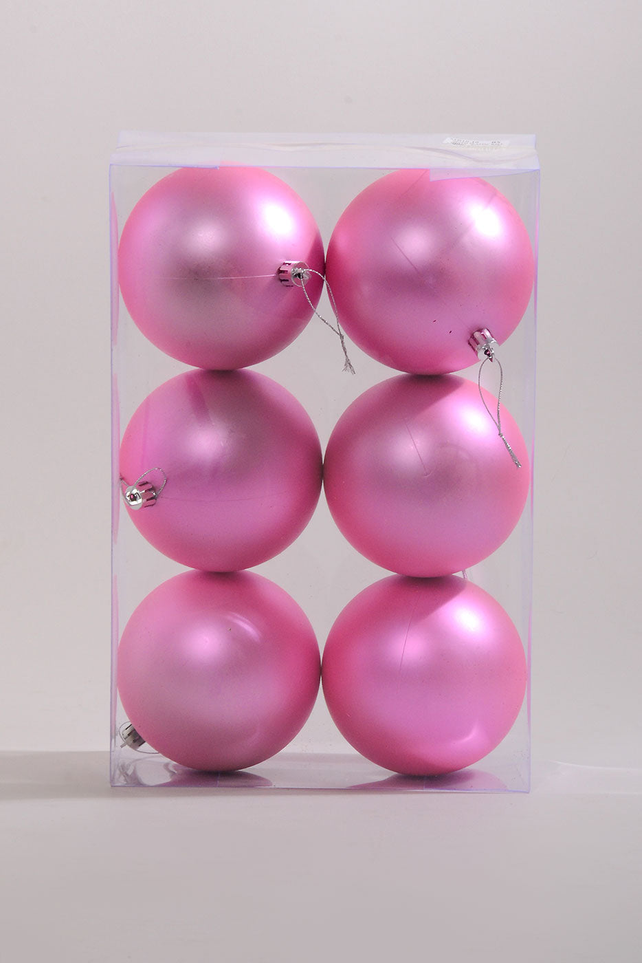 100Mm Plastic Matt Ornament Light Pink Box-6