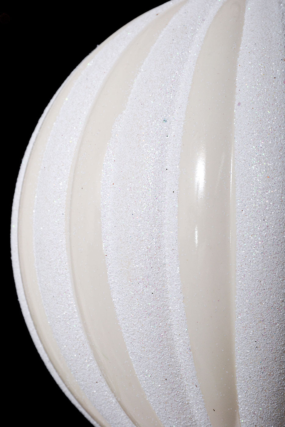 150MM  Plastic Pumpkin W/Glitter  Ball Ornament White