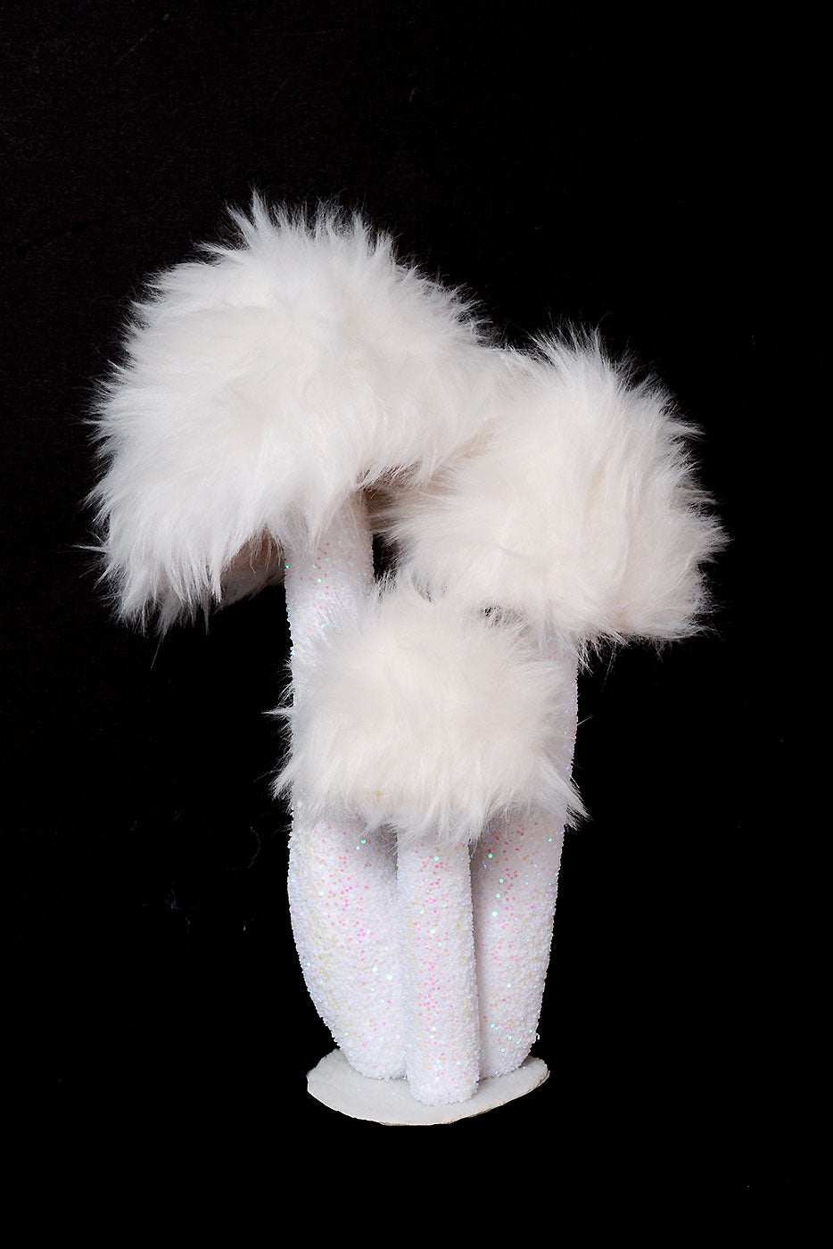 10"  Mushroom With Glitter White