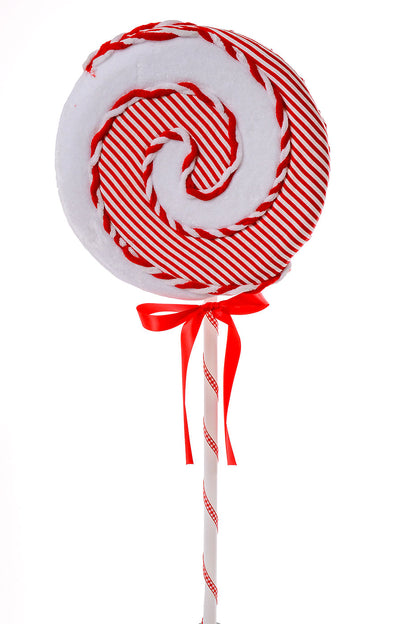 28" Foam Lollipop Candy White/Red