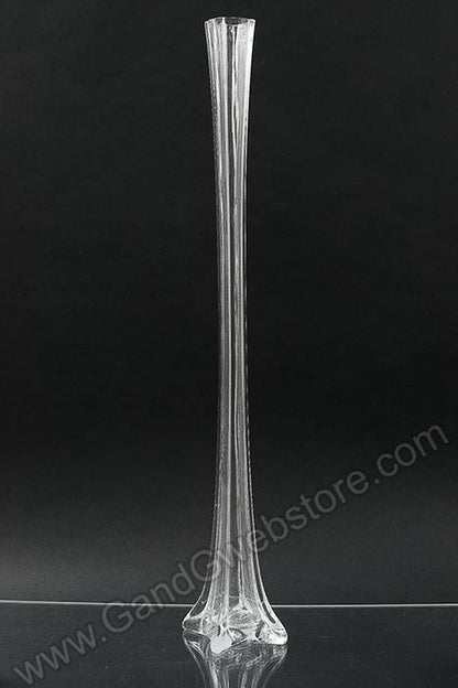 40" Eiffel Tower Glass Vase Clear