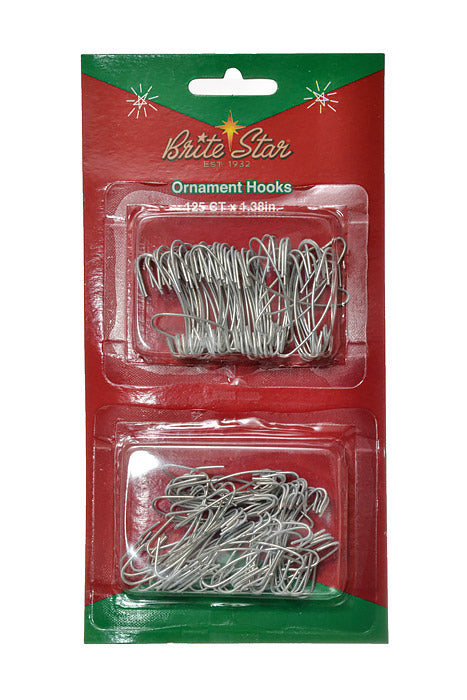 1-3/8" Ornaments Hooks Silver Pkg/125