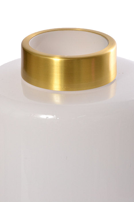 6.5" X 12" Glass Vase White