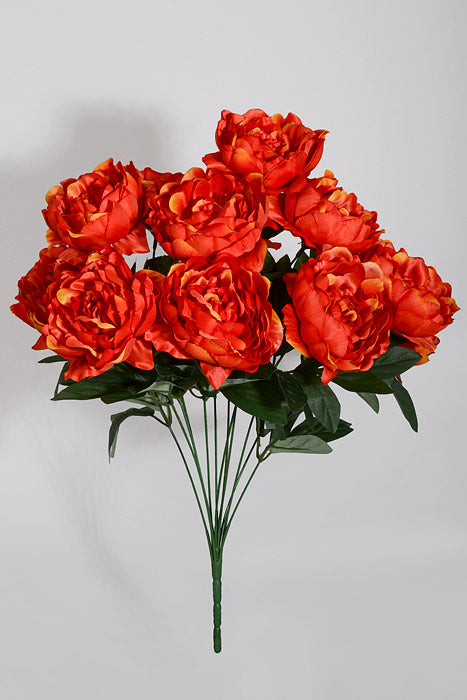 20" Silk Peony Bush Orange
