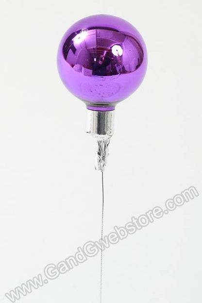 40mm Gloss Glass Ball Ornament Purple Pkg/48