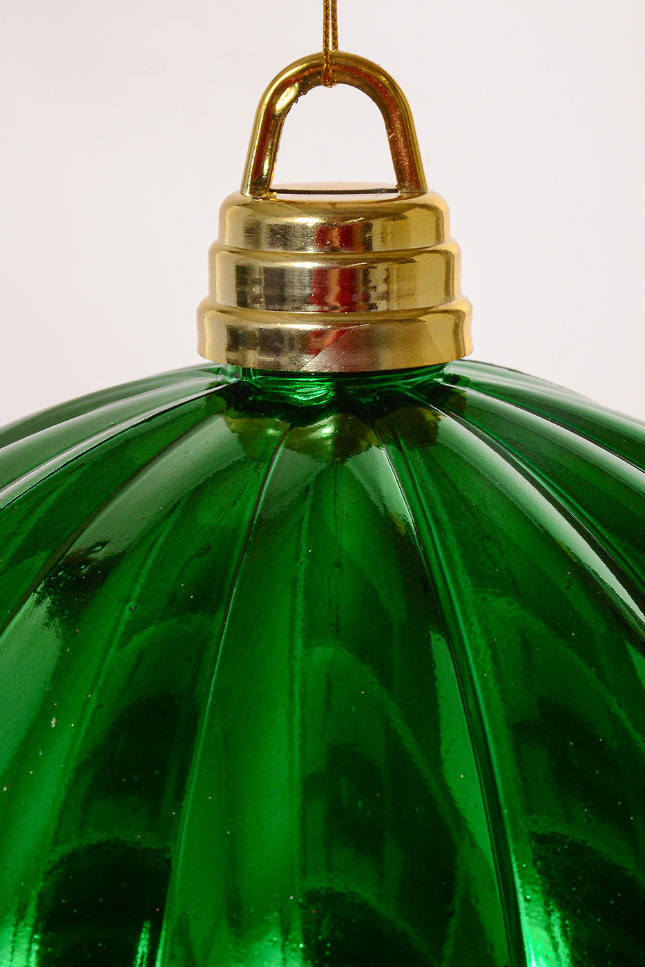 300Mm Plastic Shiny Pumpkin Ornament Green