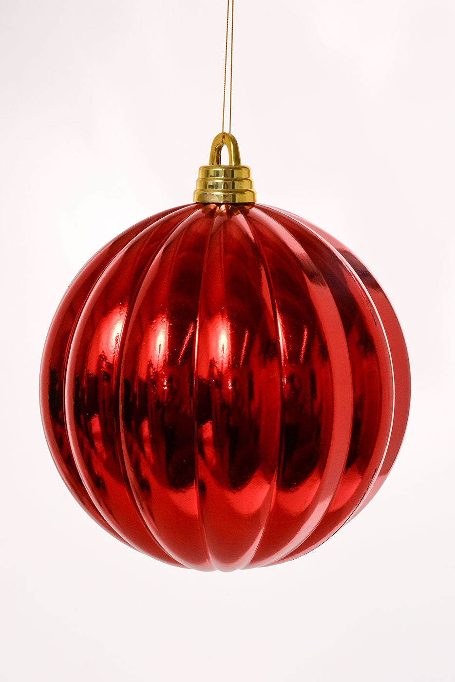 300Mm Plastic Shiny Pumpkin Ornament Red