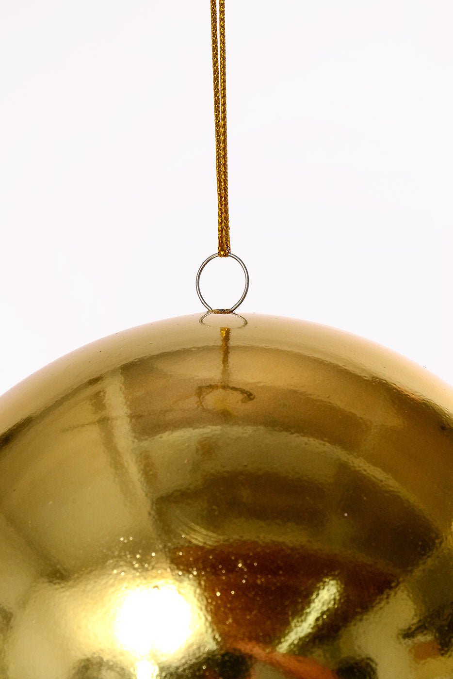 13" Plastic Teardrop Hanging Ornament Gold