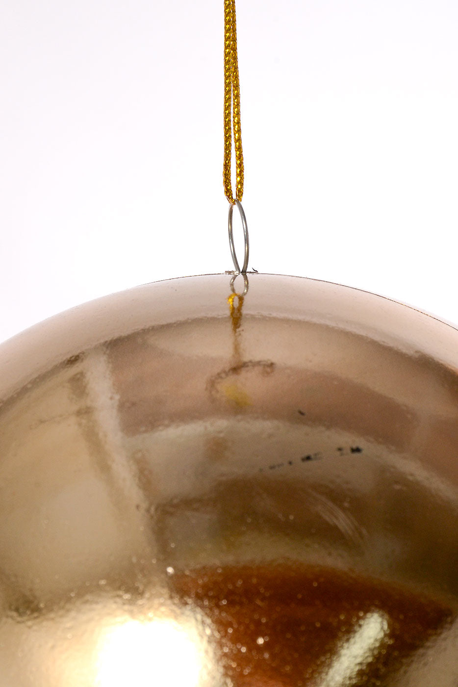 13" Plastic Teardrop Hanging Ornament Champagne