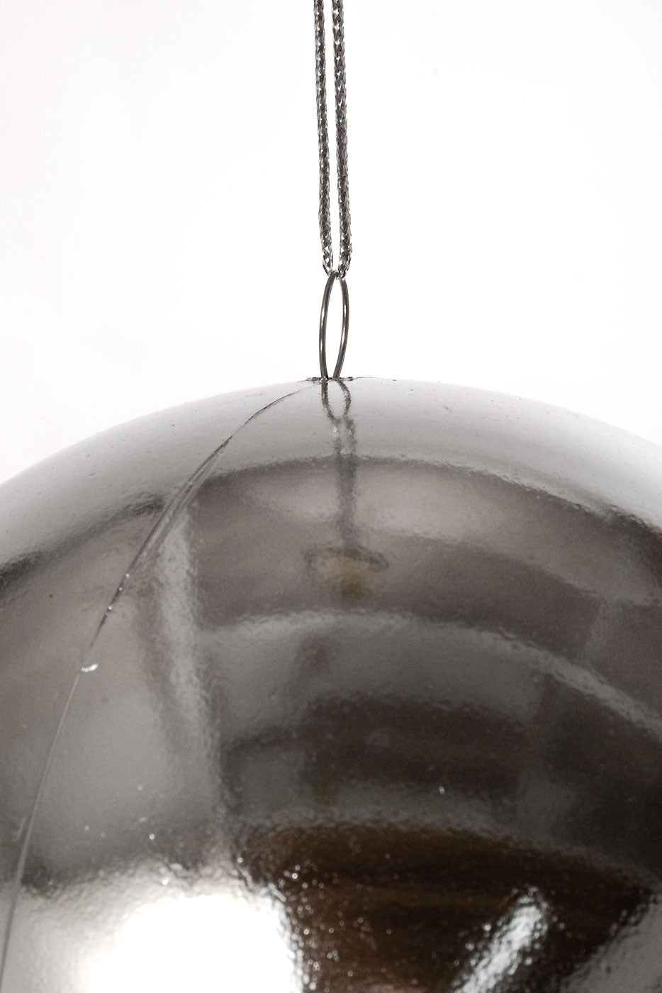 13" Plastic Teardrop Hanging Ornament Silver