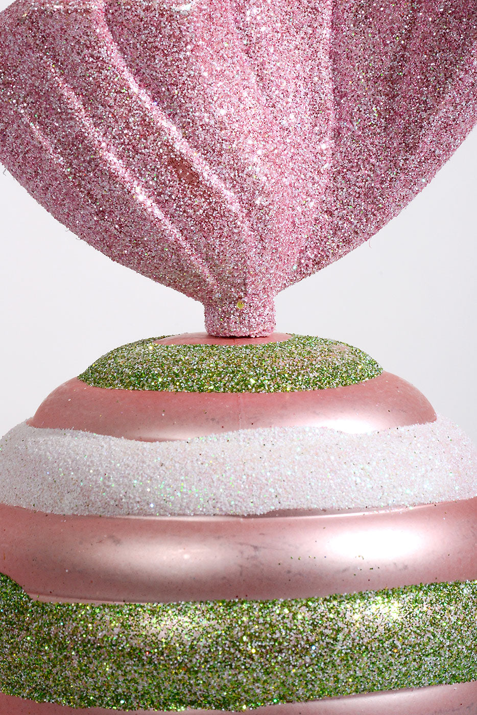 9.5" Plastic Candy Ornament with Glitter Pink/Green Box-2